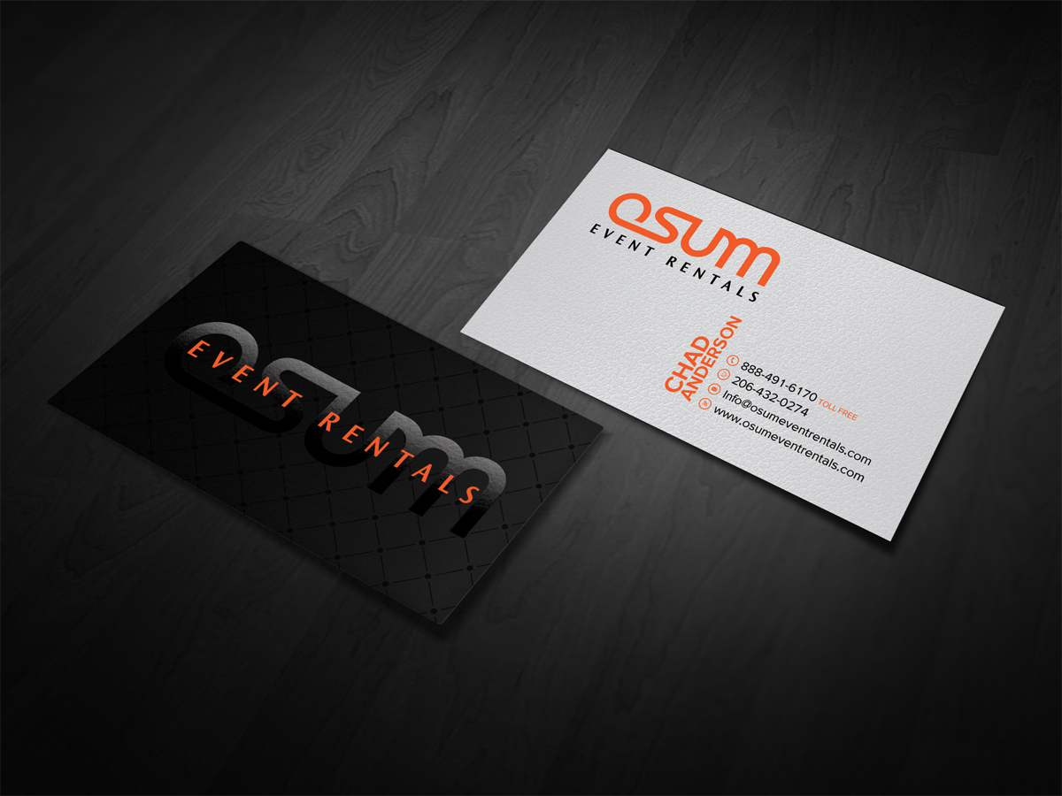 Business Card Design by diRtY.EMM for OSUM Event Rentals | Design #2420118