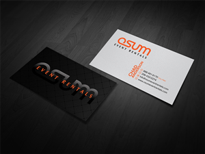 Business Card Design by diRtY.EMM for OSUM Event Rentals | Design: #2420118