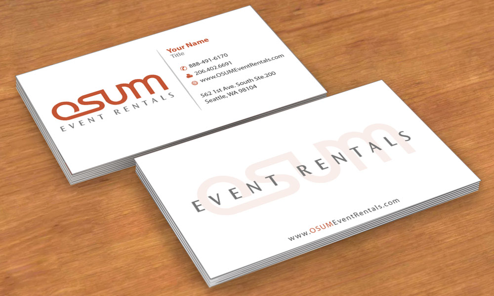 Business Card Design by Sbss for OSUM Event Rentals | Design #2402401