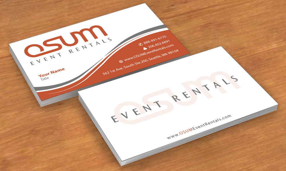 Business Card Design by Sbss for OSUM Event Rentals | Design #2402407