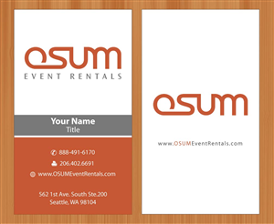 Business Card Design by Sbss for OSUM Event Rentals | Design: #2402486