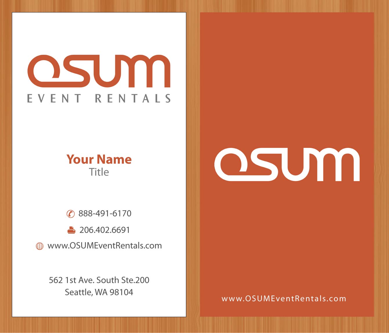 Business Card Design by Sbss for OSUM Event Rentals | Design #2402493