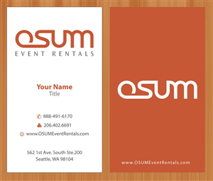 Business Card Design by Sbss for OSUM Event Rentals | Design: #2402493