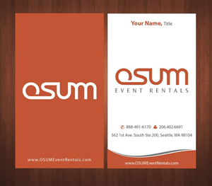Business Card Design by Sbss for OSUM Event Rentals | Design: #2402560