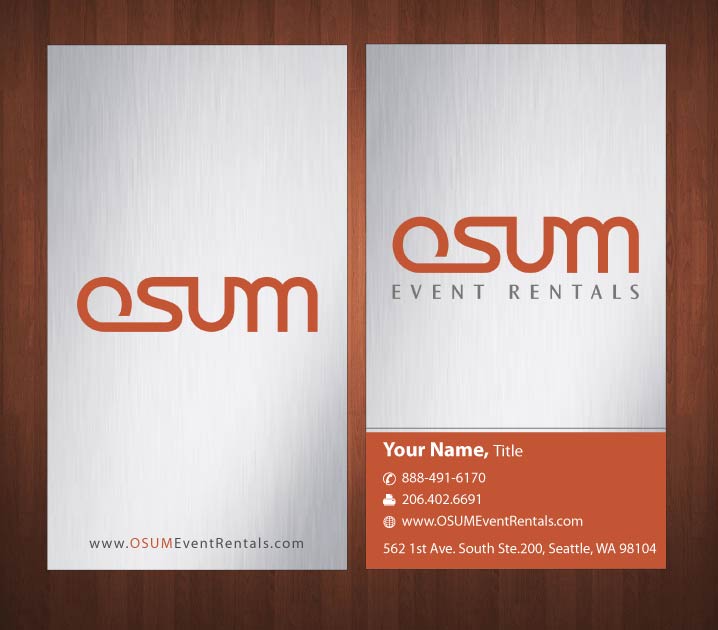 Business Card Design by Sbss for OSUM Event Rentals | Design #2402561