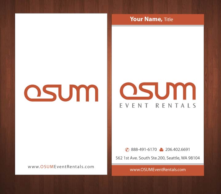 Business Card Design by Sbss for OSUM Event Rentals | Design #2402563