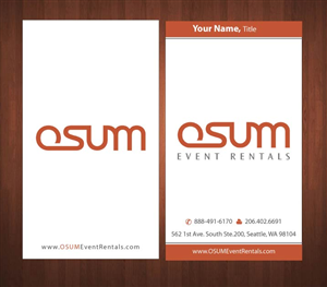 Business Card Design by Sbss for OSUM Event Rentals | Design: #2402563