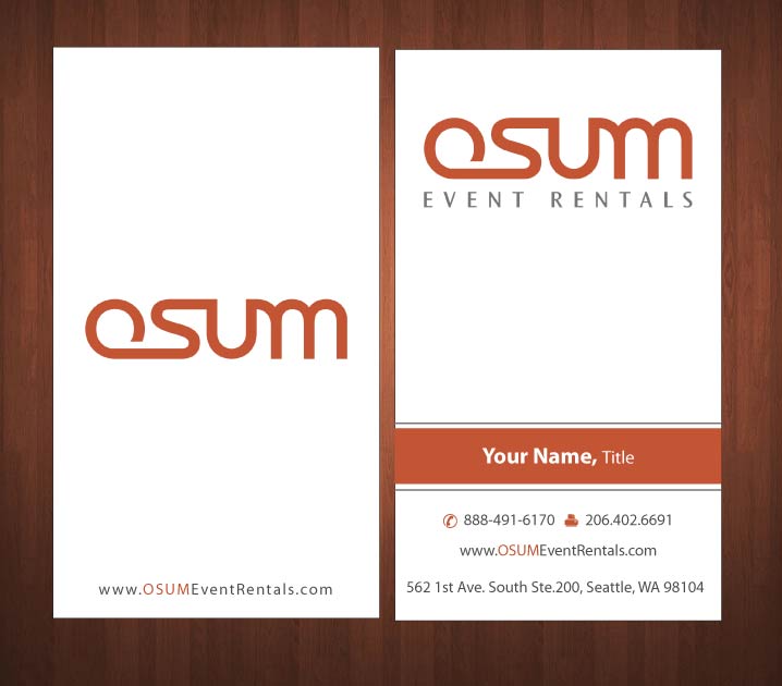 Business Card Design by Sbss for OSUM Event Rentals | Design #2402566