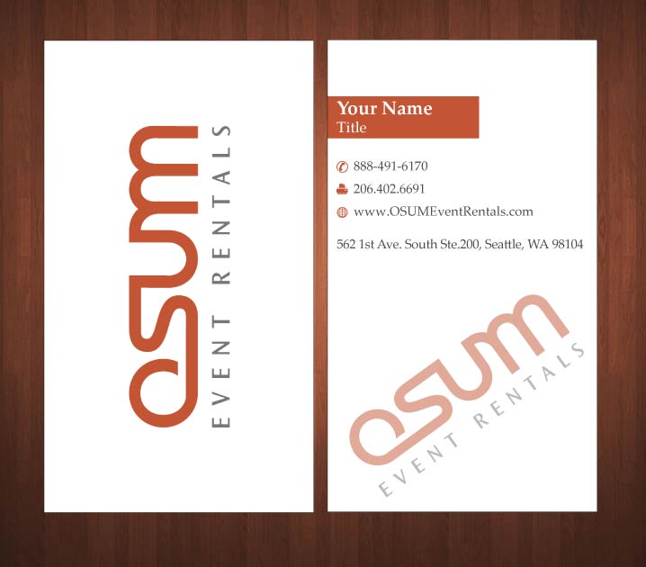 Business Card Design by Sbss for OSUM Event Rentals | Design #2402568