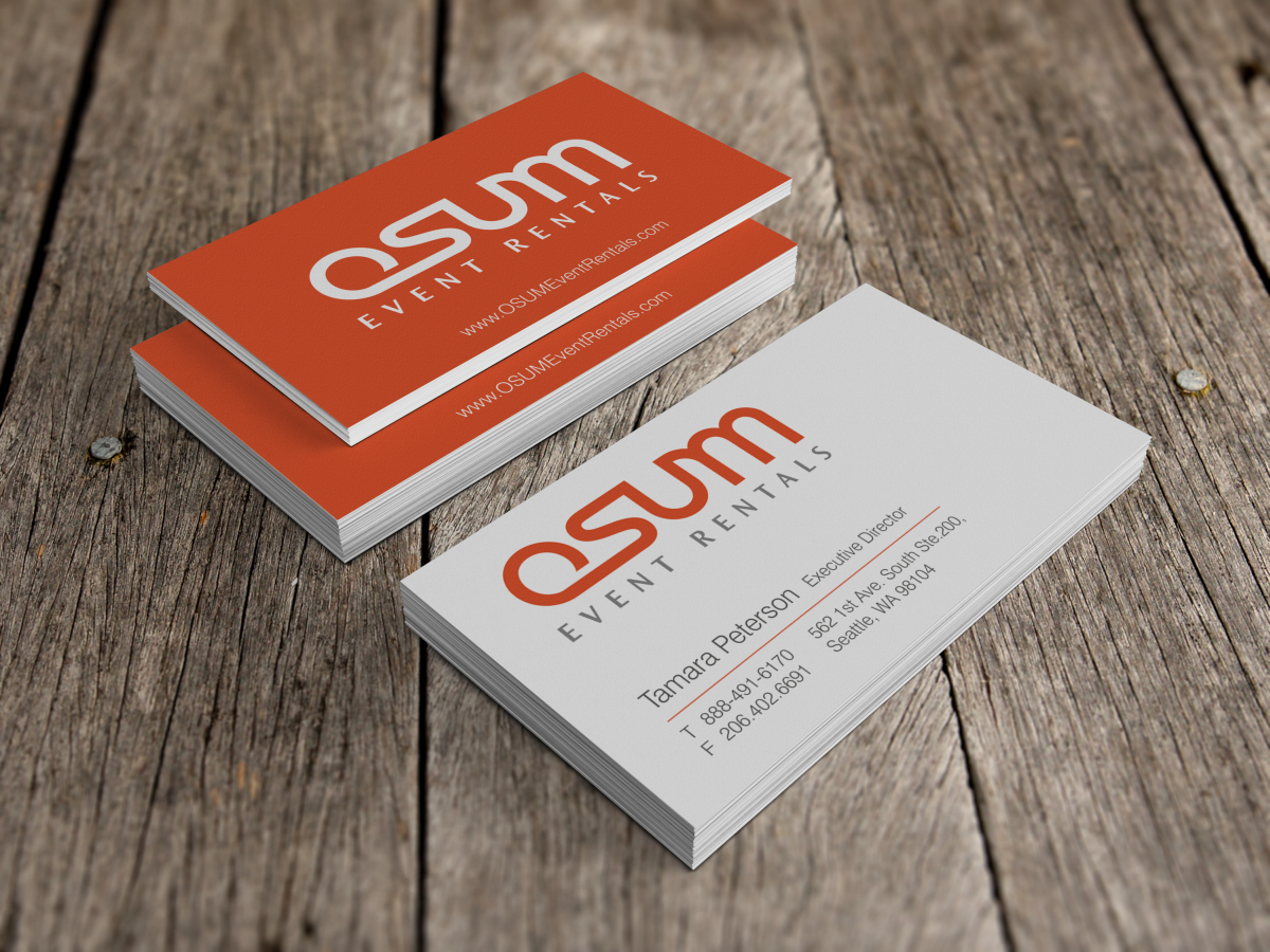 Business Card Design by HYPdesign for OSUM Event Rentals | Design #2396867
