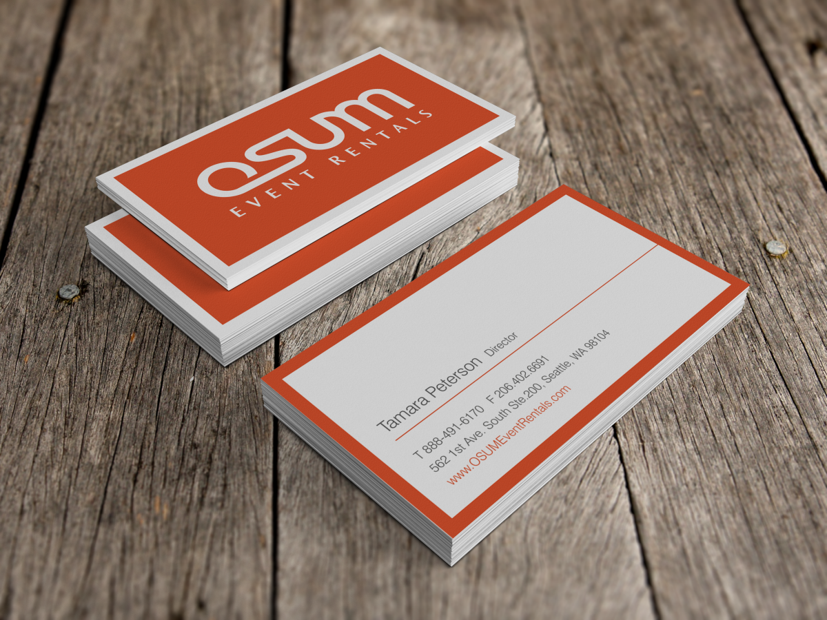 Business Card Design by HYPdesign for OSUM Event Rentals | Design #2396880
