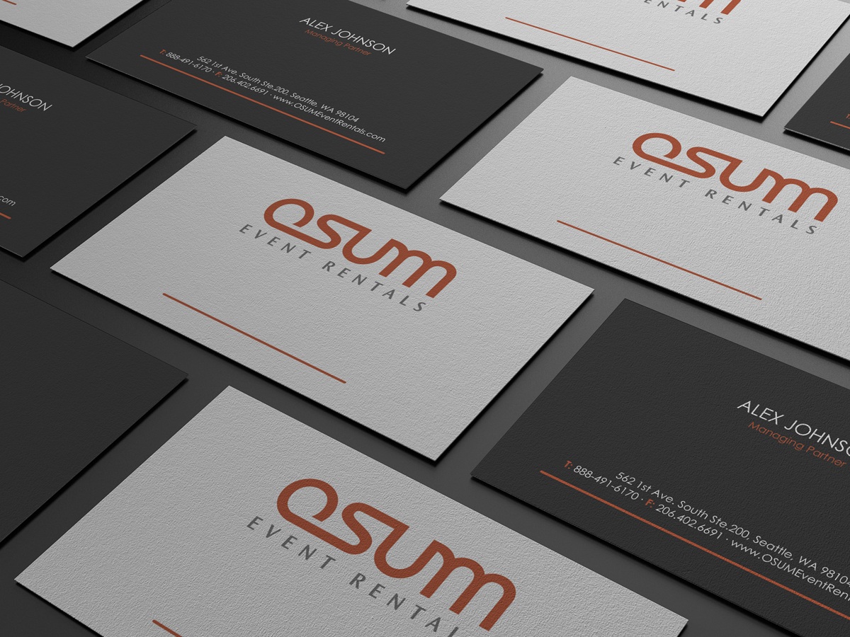 Business Card Design by logodentity for OSUM Event Rentals | Design #2405234