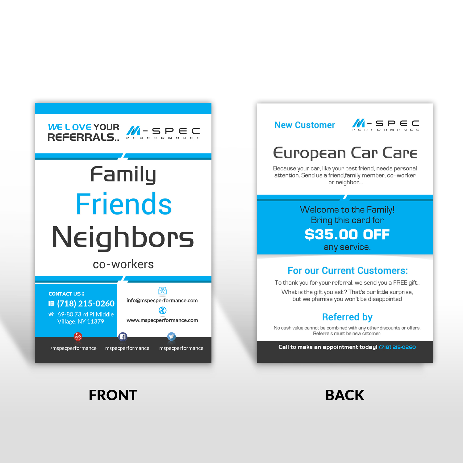 Flyer Design by creative.bugs for M-Spec Performance | Design #12213829