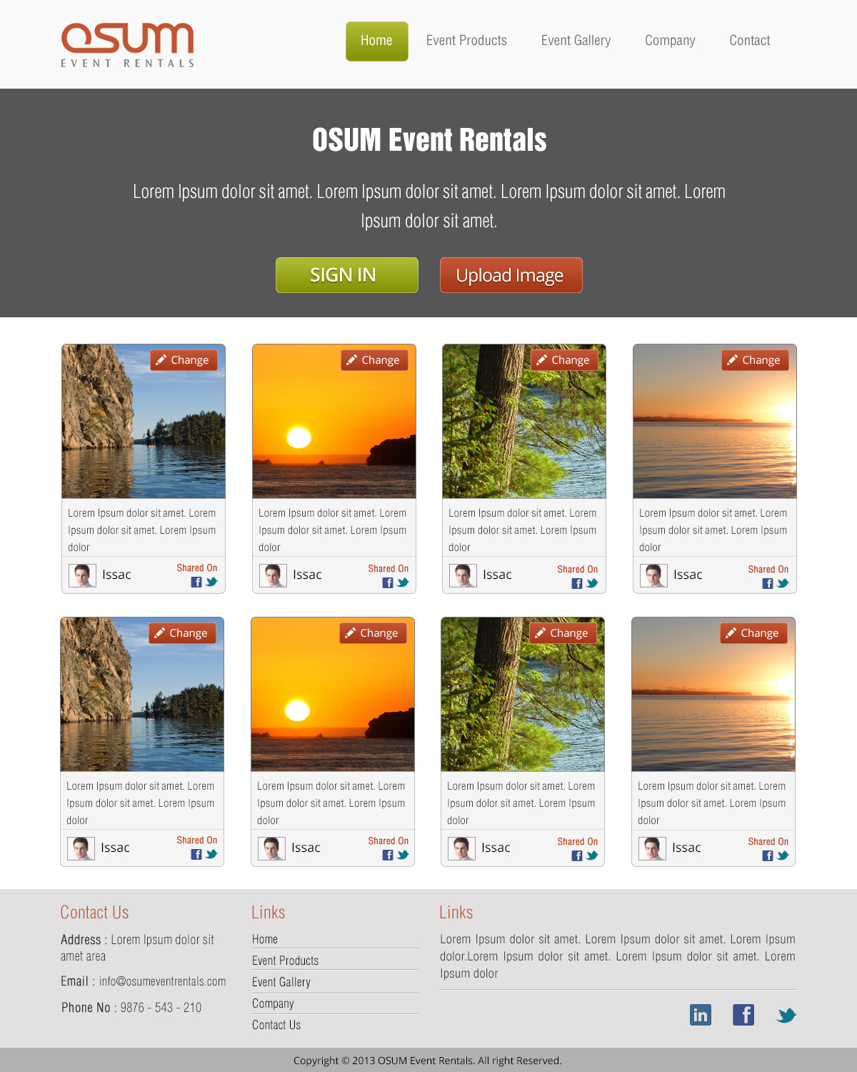 Web Design by patrickjjs for OSUM Event Rentals | Design #2420393