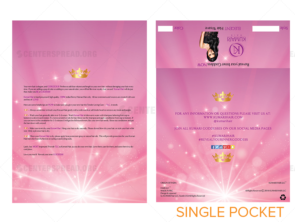 Packaging Design by CENTERSPREAD for KUMARI HAIR | Design #12260642