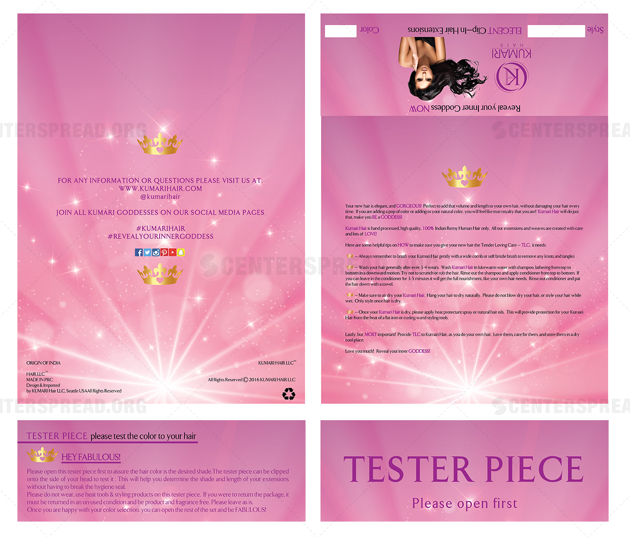 Diseño de Empaque por CENTERSPREAD para KUMARI HAIR | Diseño #12348227