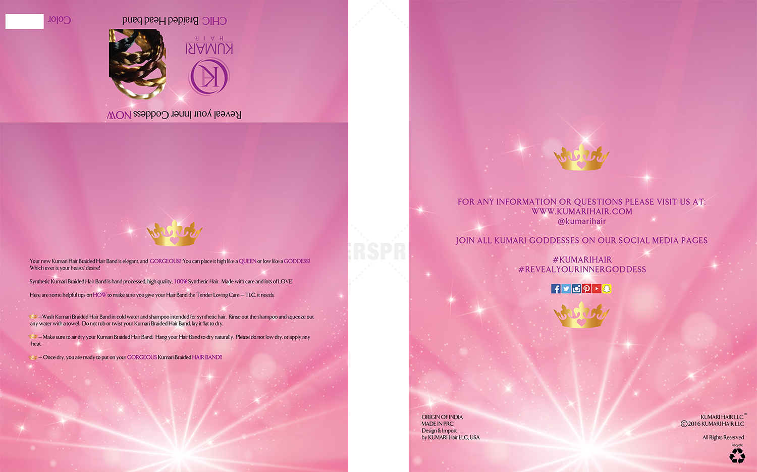 Diseño de Empaque por CENTERSPREAD para KUMARI HAIR | Diseño #12400161