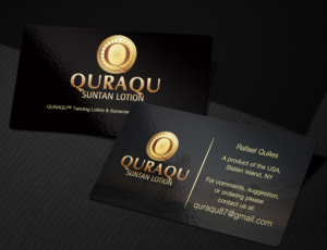 Design de Carte de Visite par Pixi Dust pour QURAQU SUNTAN LOTION AND SUNSCREEN  | Design : #12211816