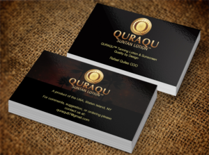 Business Card Design by Pixi Dust for QURAQU SUNTAN LOTION AND SUNSCREEN  | Design: #12248654