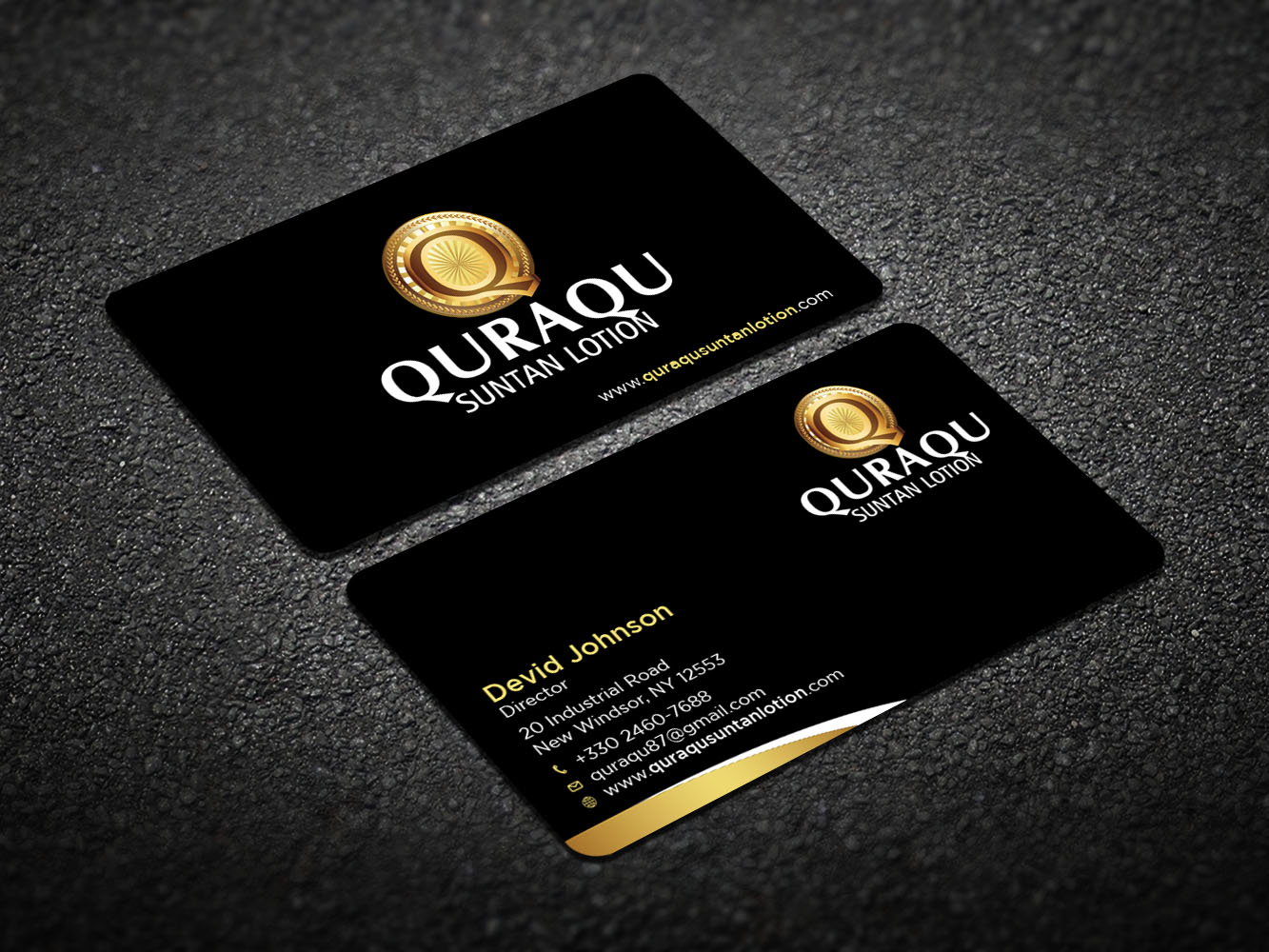 Business Card Design by Verified artistry for QURAQU SUNTAN LOTION AND SUNSCREEN  | Design #12217697
