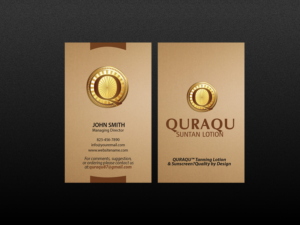 Design de Carte de Visite par Creations Box 2015 pour QURAQU SUNTAN LOTION AND SUNSCREEN  | Design : #12209593