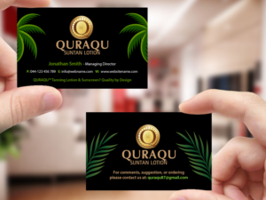 Design de Carte de Visite par Creations Box 2015 pour QURAQU SUNTAN LOTION AND SUNSCREEN  | Design : #12209600