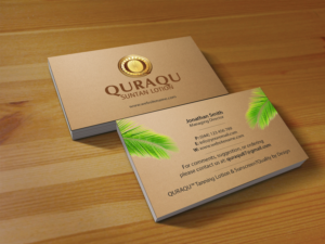 Design de Carte de Visite par Creations Box 2015 pour QURAQU SUNTAN LOTION AND SUNSCREEN  | Design : #12209601
