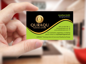 Design de Carte de Visite par Creations Box 2015 pour QURAQU SUNTAN LOTION AND SUNSCREEN  | Design : #12209602
