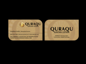 Design de Carte de Visite par Creations Box 2015 pour QURAQU SUNTAN LOTION AND SUNSCREEN  | Design : #12213161