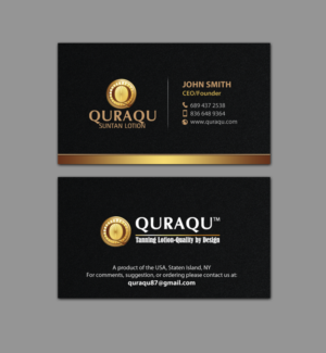 Design de Carte de Visite par chandrayaan.creative pour QURAQU SUNTAN LOTION AND SUNSCREEN  | Design : #12224327
