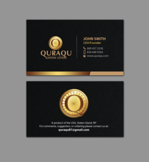Design de Carte de Visite par chandrayaan.creative pour QURAQU SUNTAN LOTION AND SUNSCREEN  | Design : #12224328