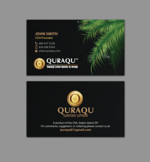 Design de Carte de Visite par chandrayaan.creative pour QURAQU SUNTAN LOTION AND SUNSCREEN  | Design : #12224329