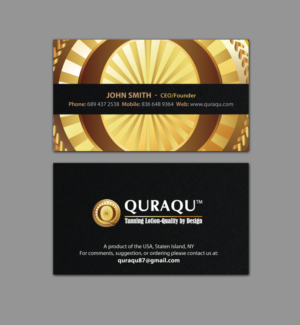 Design de Carte de Visite par chandrayaan.creative pour QURAQU SUNTAN LOTION AND SUNSCREEN  | Design : #12224332