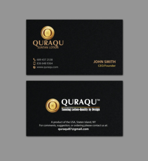 Design de Carte de Visite par chandrayaan.creative pour QURAQU SUNTAN LOTION AND SUNSCREEN  | Design : #12224334