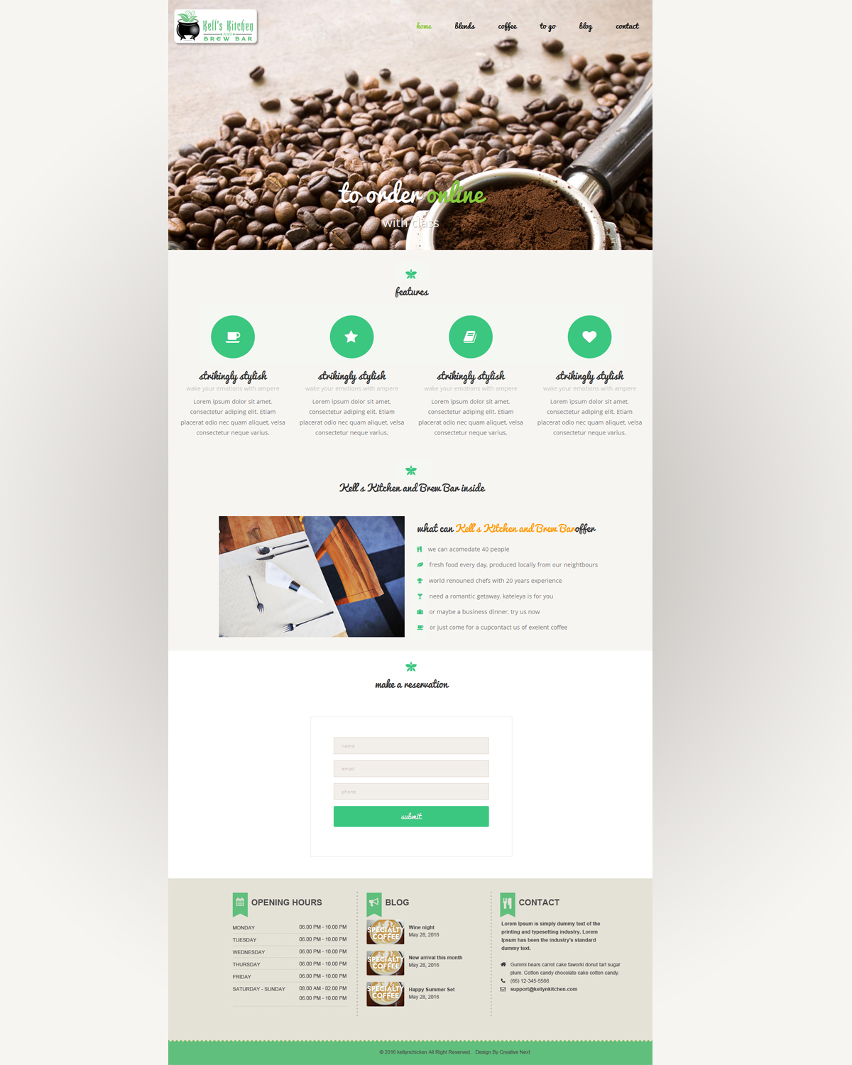 Web Design by Roy for Kell's Kitchen and Brew Bar | Design #12239809