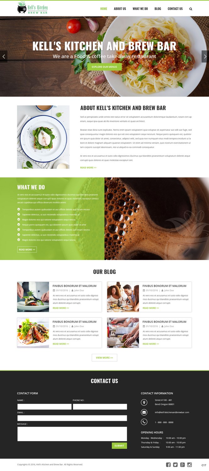 Web Design by pb for Kell's Kitchen and Brew Bar | Design #12245157