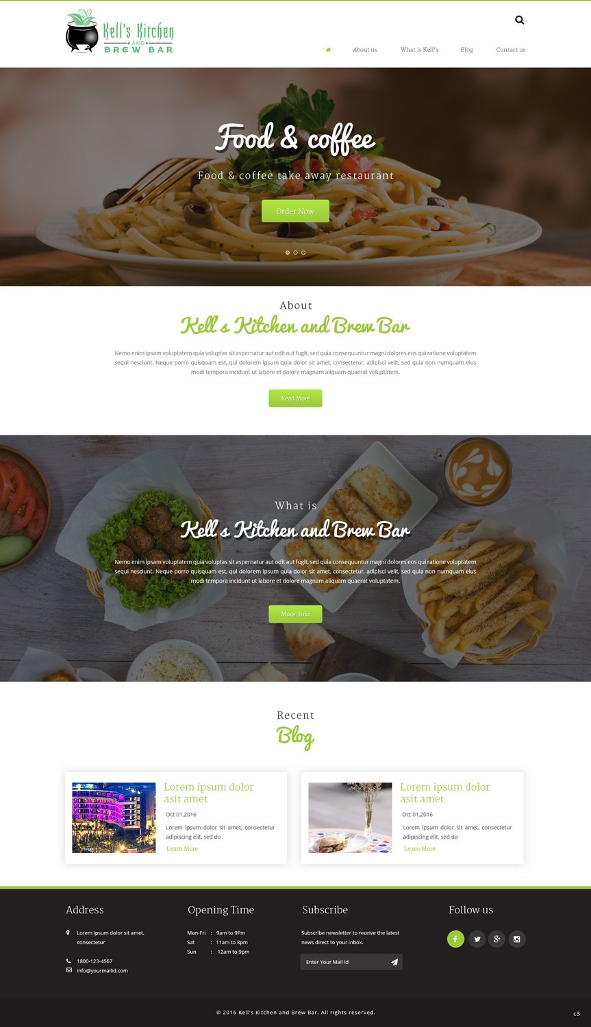 Web Design by pb for Kell's Kitchen and Brew Bar | Design #12260861