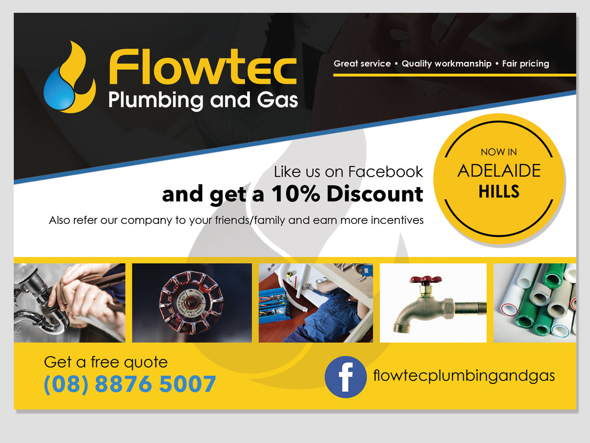 Flyer Design by LeonFX for Flowtec Plumbing and Gas | Design #12212290