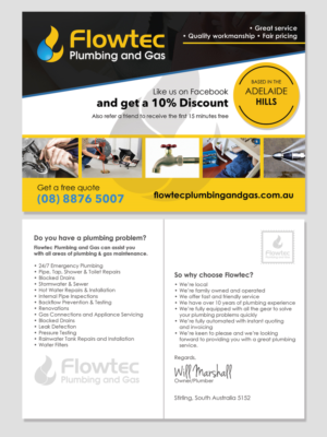 Flyer Design by LeonFX for Flowtec Plumbing and Gas | Design: #12330271