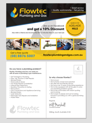 Flyer Design by LeonFX for Flowtec Plumbing and Gas | Design: #12330710