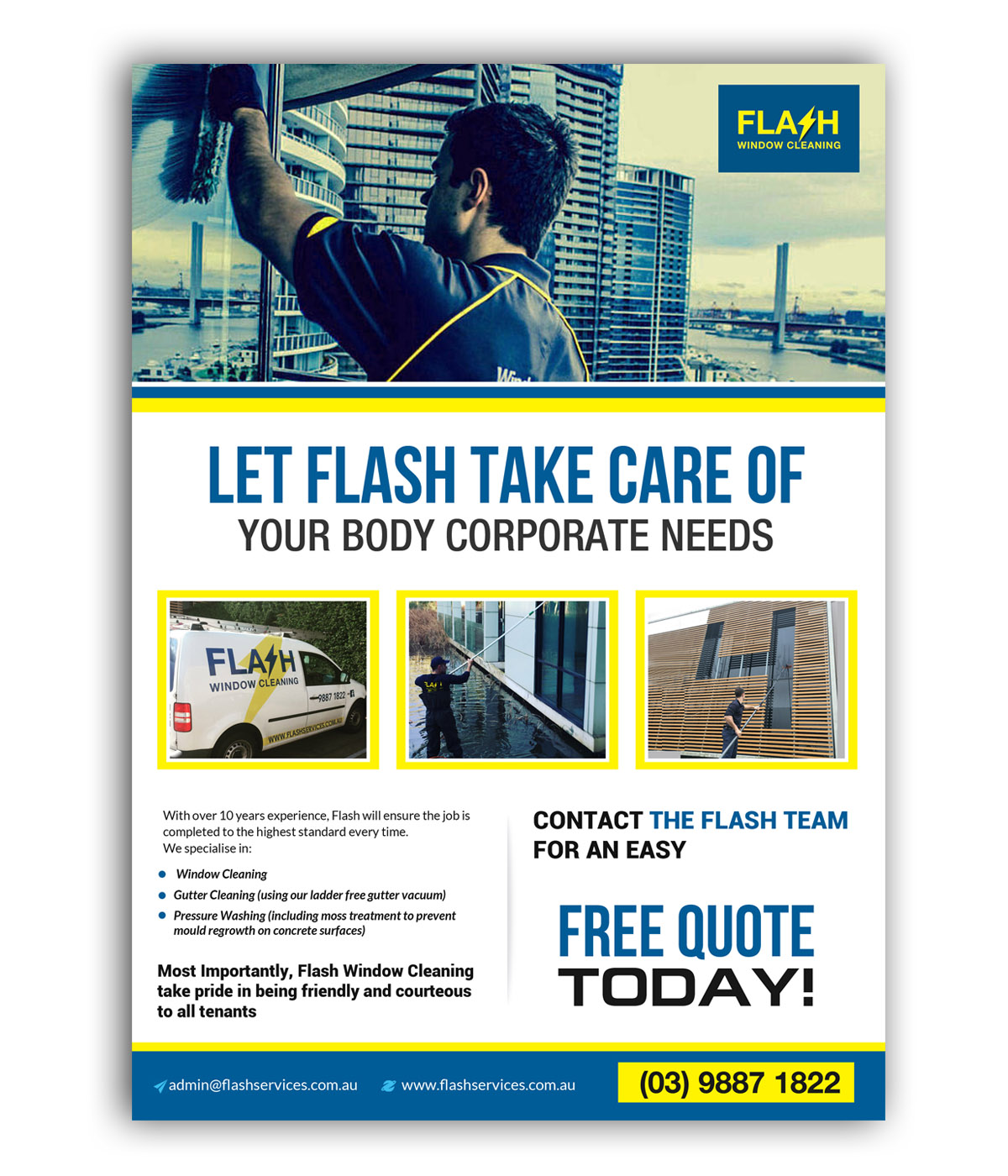 Flyer Design by creative.bugs for Flash Window Cleaning | Design #12406723