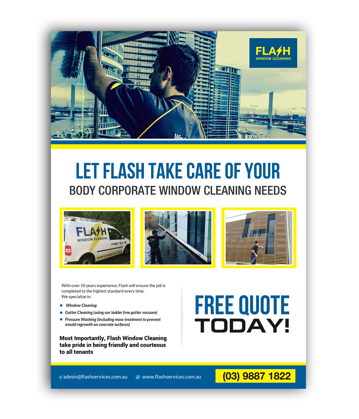 Flyer Design by creative.bugs for Flash Window Cleaning | Design #12688300