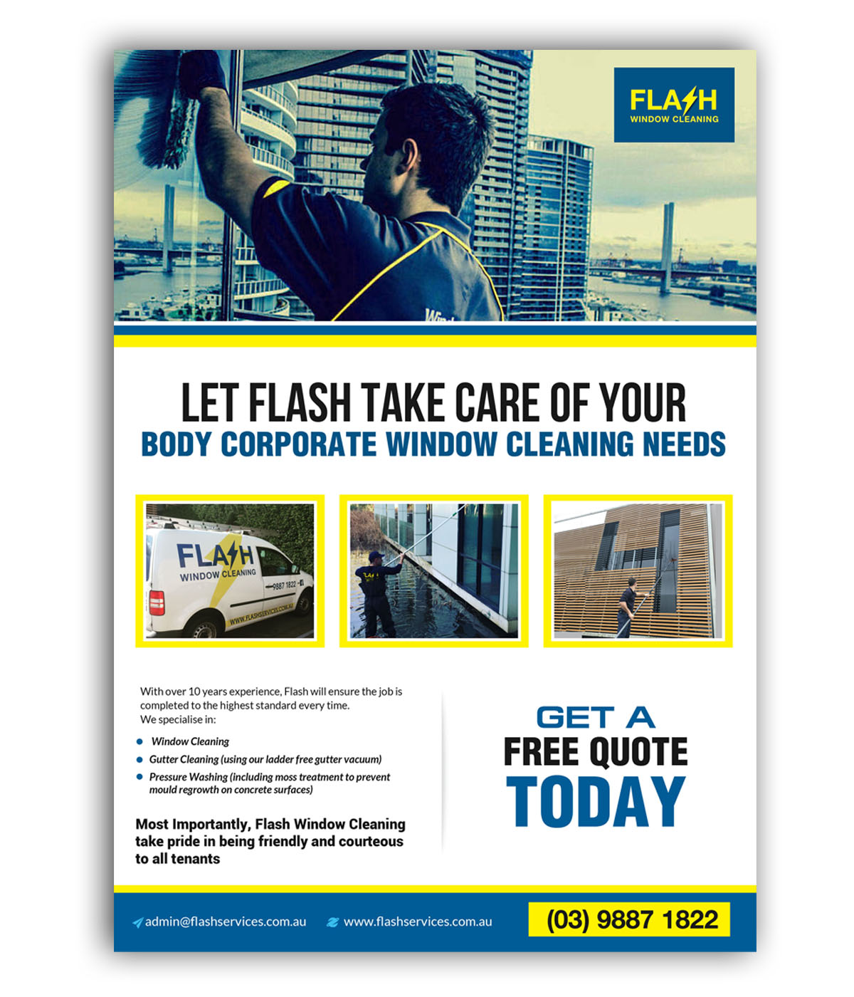 Design de Flyer par creative.bugs pour Flash Window Cleaning | Design #12699406