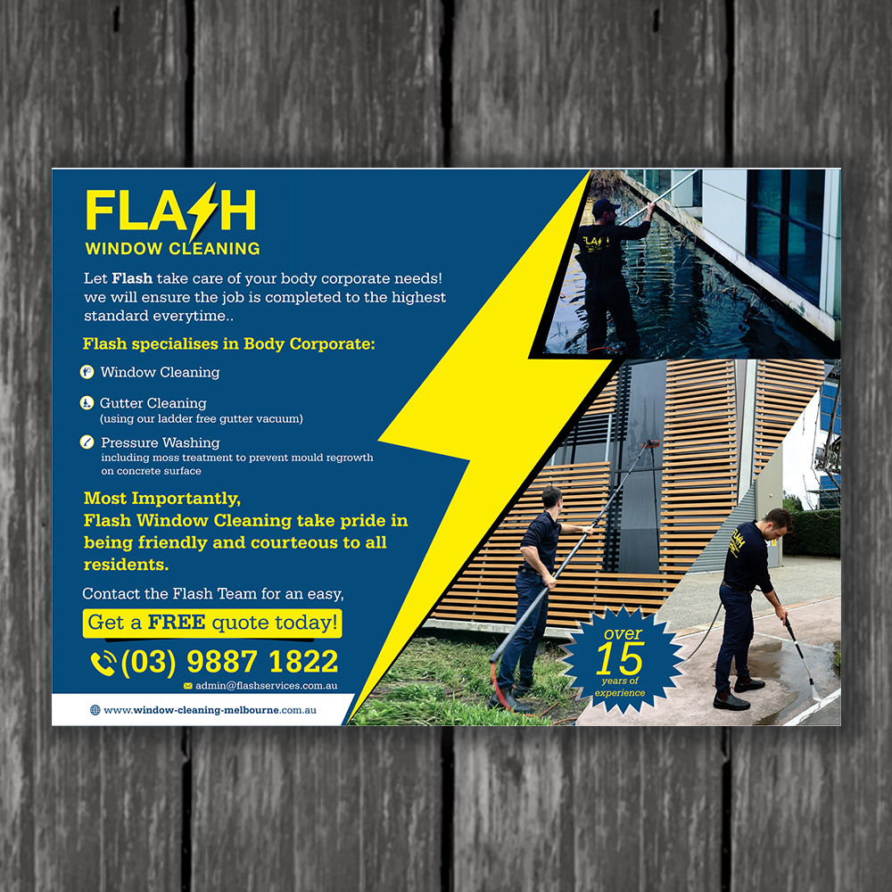 Flyer Design by ecorokerz for Flash Window Cleaning | Design #12220507