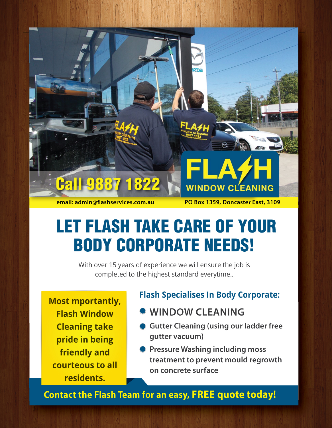 Design de Flyer par meet007 pour Flash Window Cleaning | Design #12251655