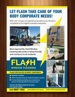 Flyer Design by meet007 for Flash Window Cleaning | Design: #12252765