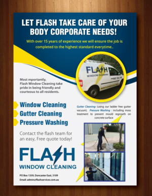 Flyer Design by meet007 for Flash Window Cleaning | Design: #12257403