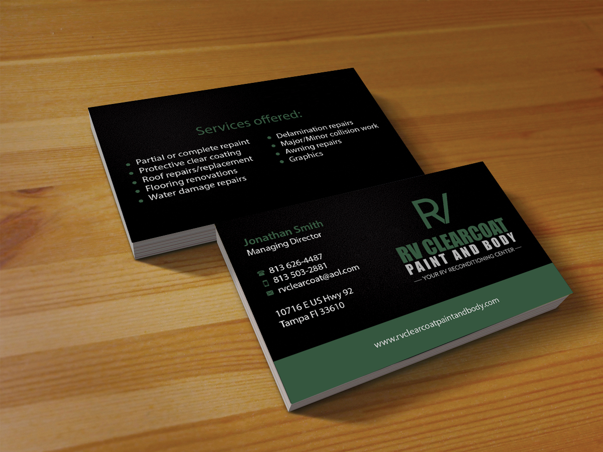 Logo Design by Creations Box 2015 for RV Clearcoat Paint and Body | Design #12234712