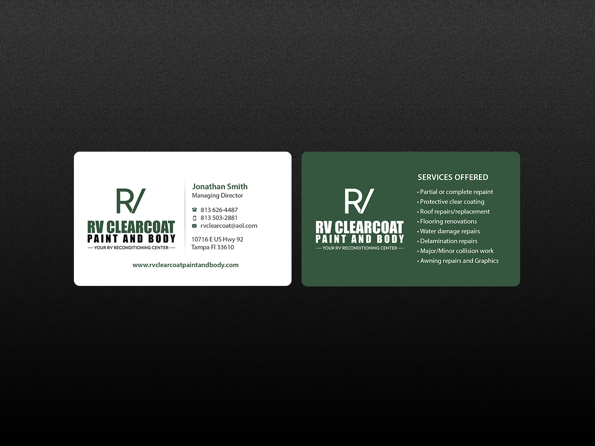 Diseño de Logo por Creations Box 2015 para RV Clearcoat Paint and Body | Diseño #12234715