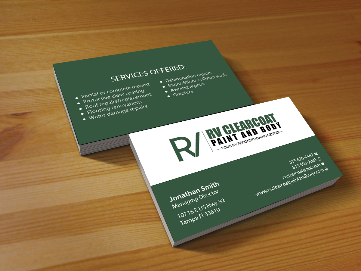 Diseño de Logo por Creations Box 2015 para RV Clearcoat Paint and Body | Diseño #12234717
